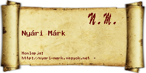 Nyári Márk névjegykártya